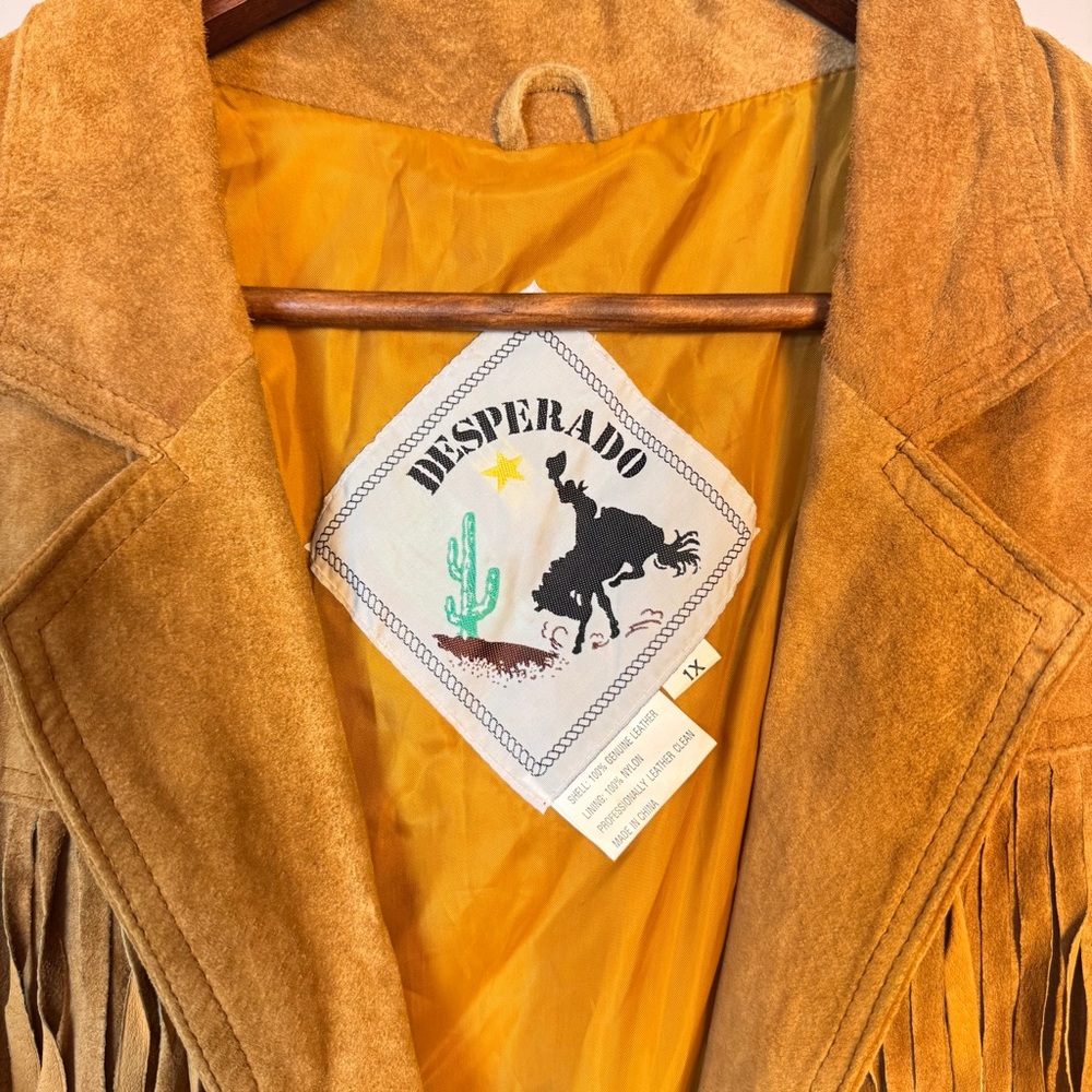 Vintage Desperado Suede Fringe Beaded Jacket – Western Boho Style Size 1 X - Picture 2 of 16